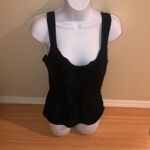 White House Black Market top with tuxedo ruffled front
